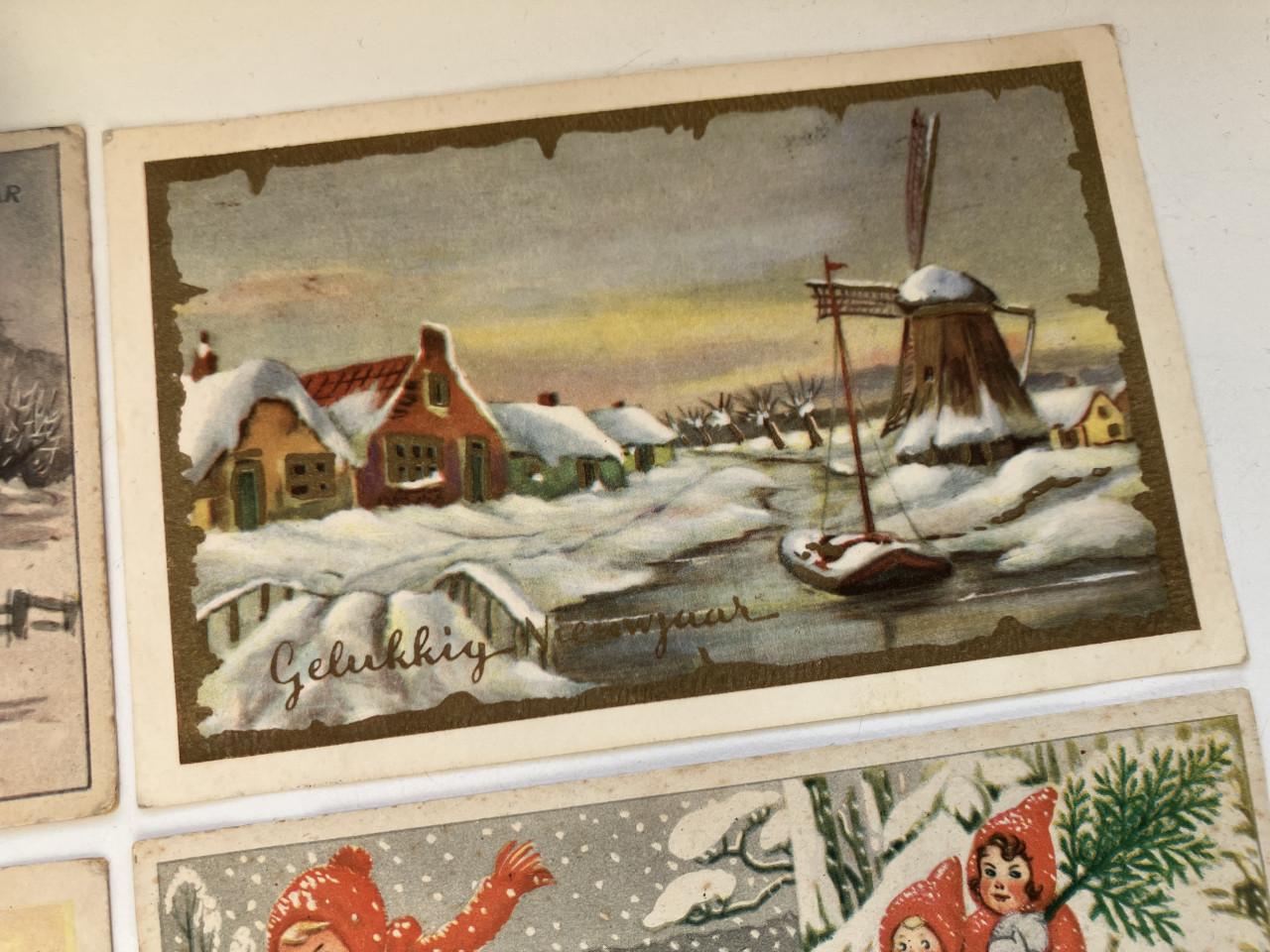 Nieuwjaarskaart 4st ca. 1940-1950