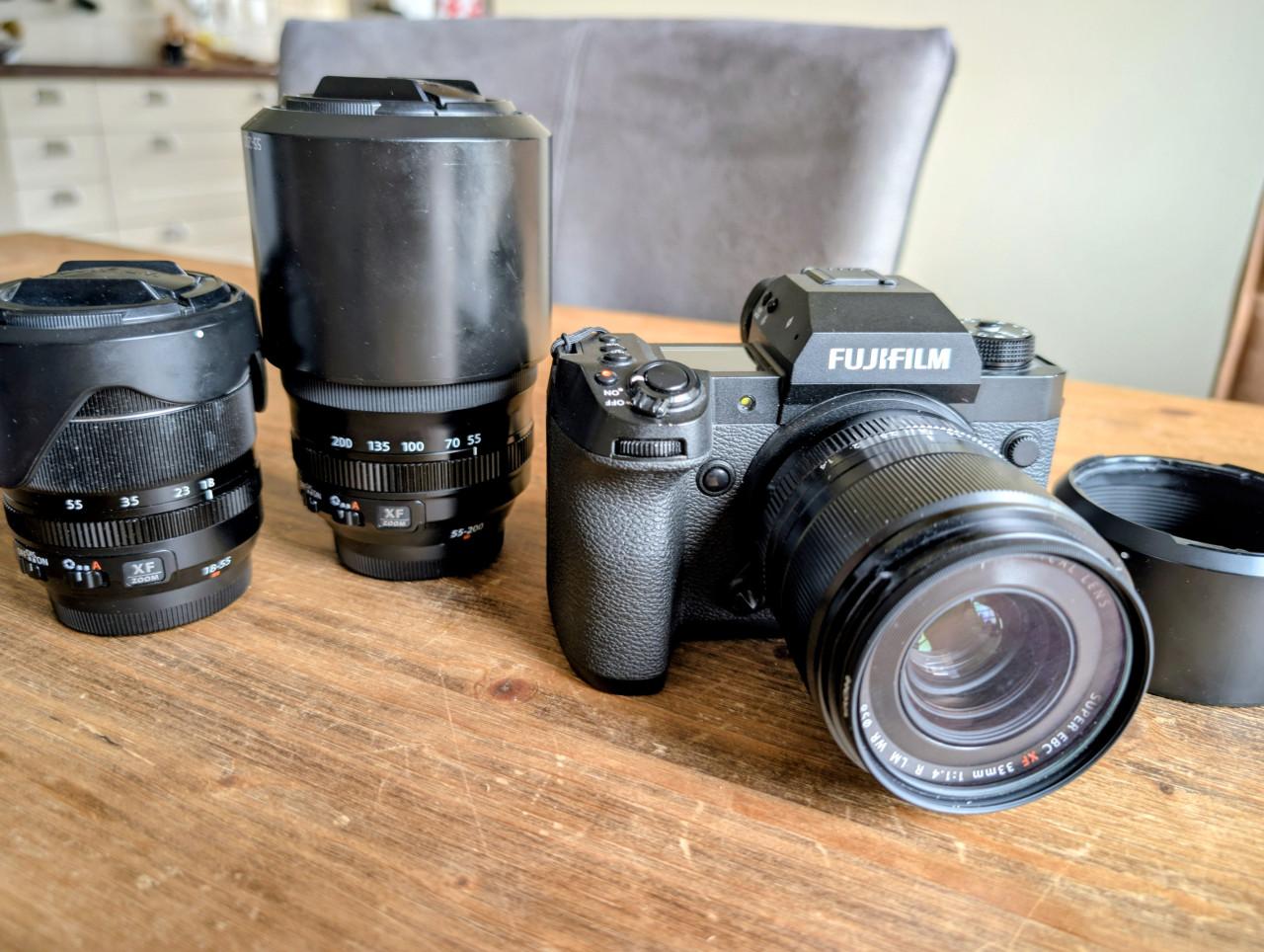 Fujifilm X-H2 digitale systeemcamera + 33mm, 18-55mm, 55-200mm