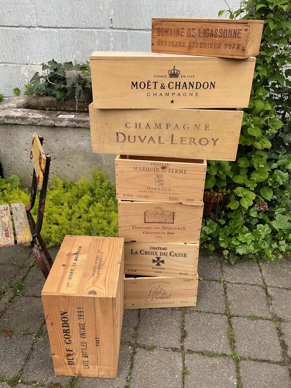 Houten wijn en Champagnekisten