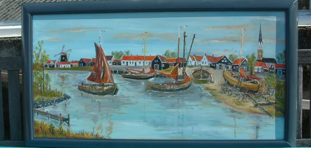 Schilderijen  oude visserij zeilers Jac Caljouw  Arnemuiden schilderijen