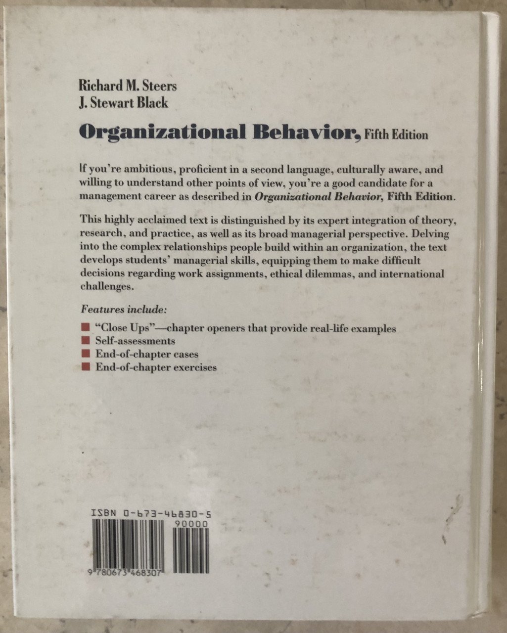 Organizational Behavior 5e druk