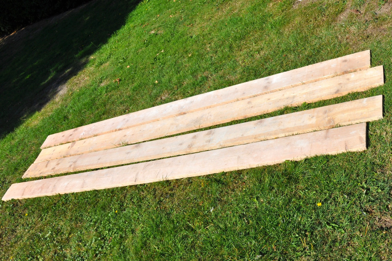 4x 360cm steigerhouten planken (32 x 200mm)