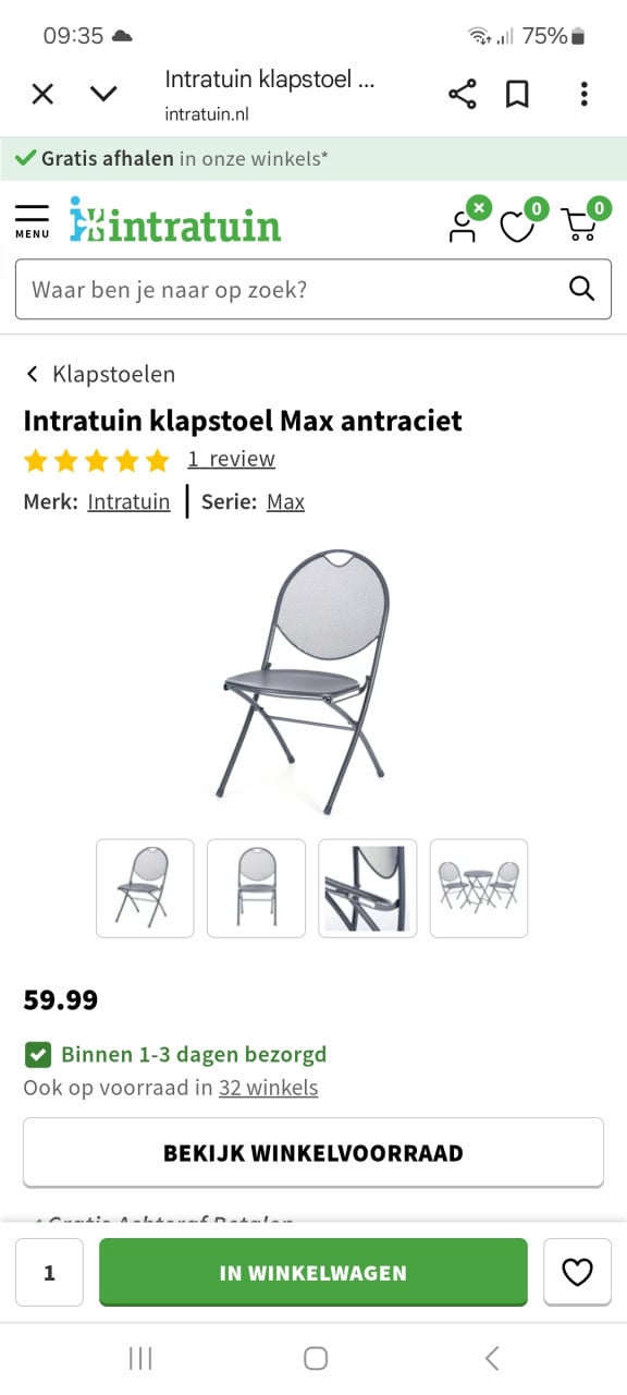 Tuinstoel Max Nieuw