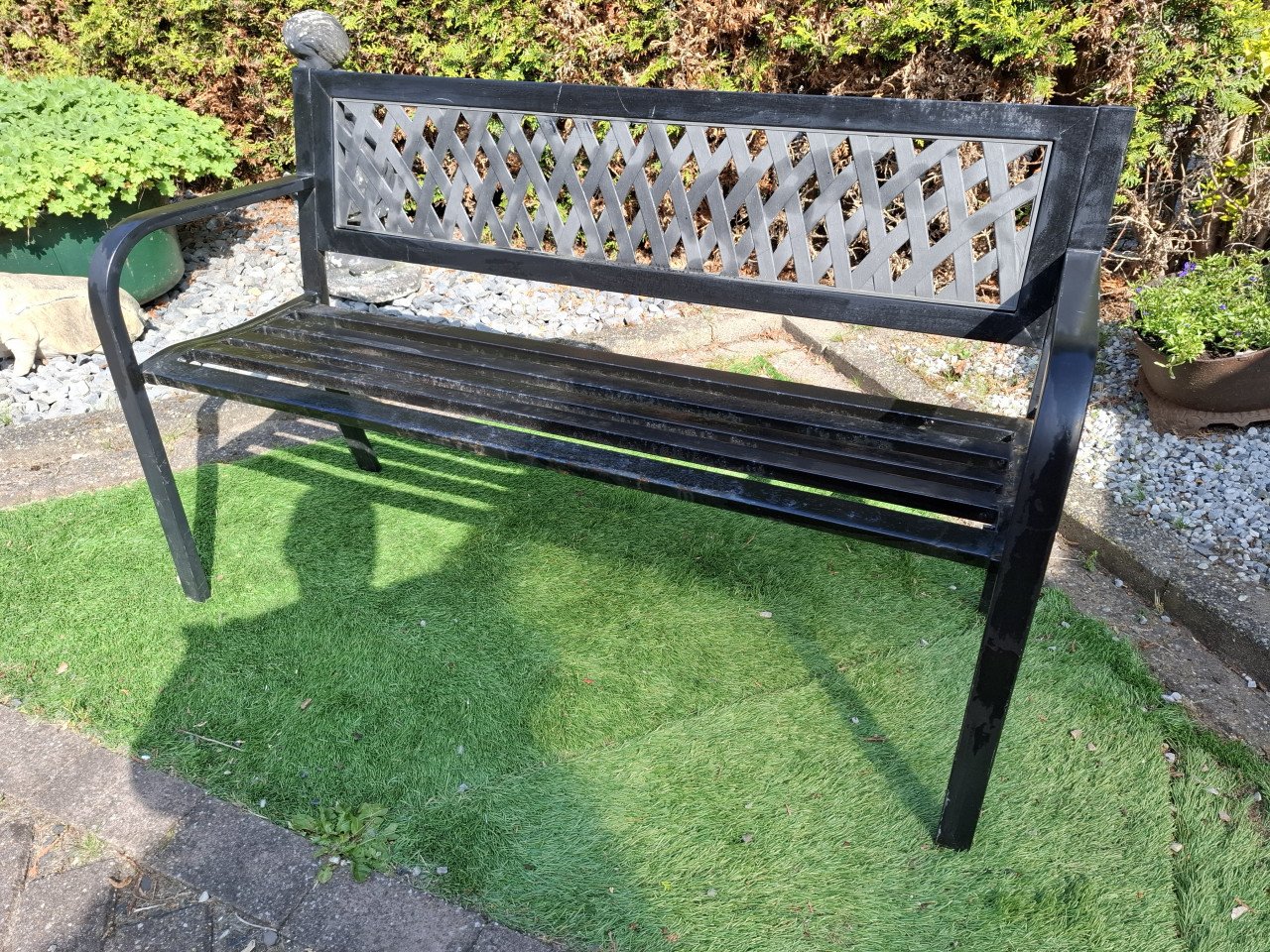 Metalen tuinbank