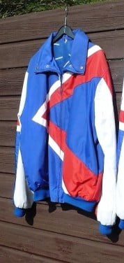 Lookwell Motor zomerjack mt 54 blauw met wit en rood prima staat