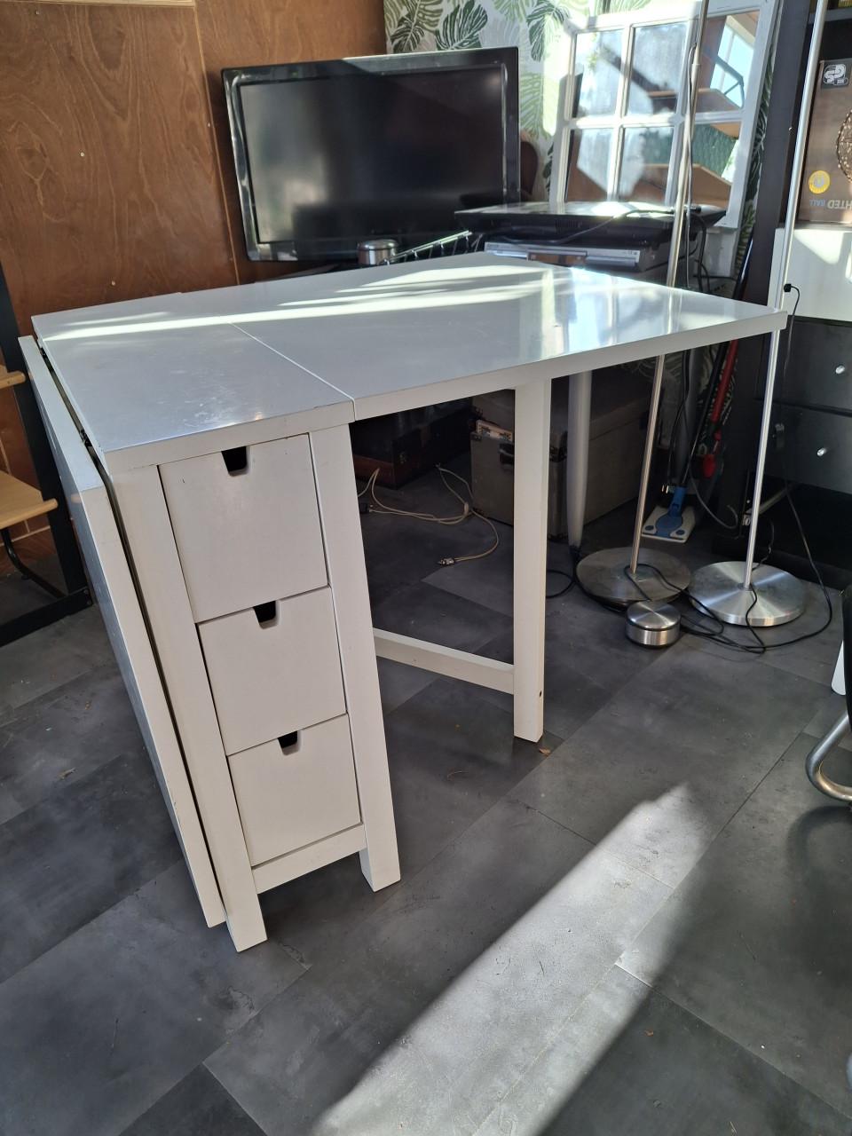 Ikea Norden klaptafel wit met 2 stoelen