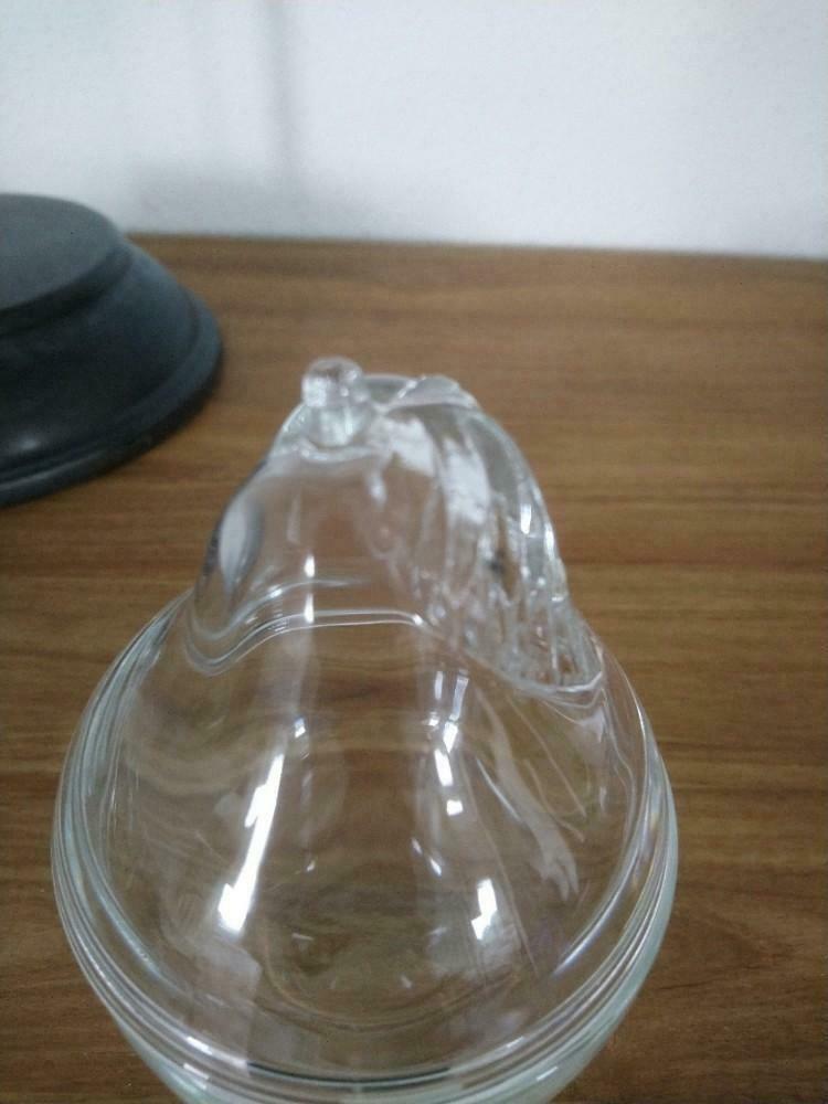 Vintage Luminarc (Verrerie d'Arques) glazen peer dekselpot
