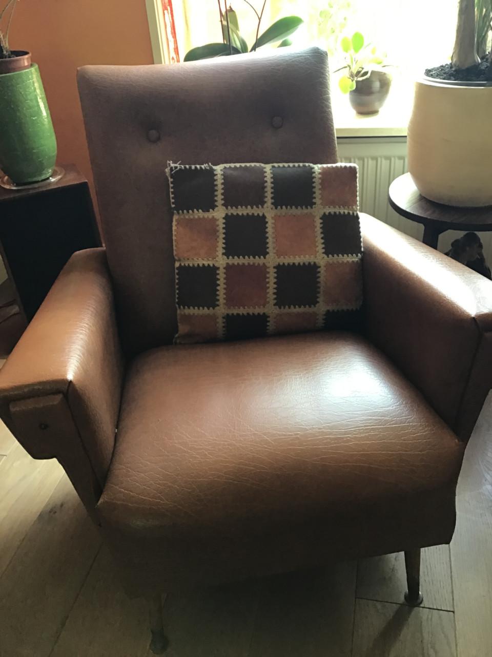 2 Vintage jaren 60 skai fauteuils