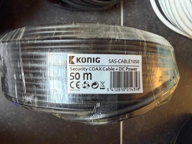 Restant coax video bewakingskabel met voedingsader en signaalkabel