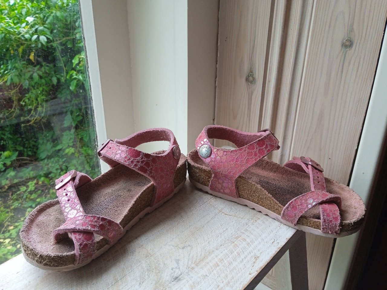 Sandaaltjes kind maat 26 ~ roze sandalen Birkenstock leder