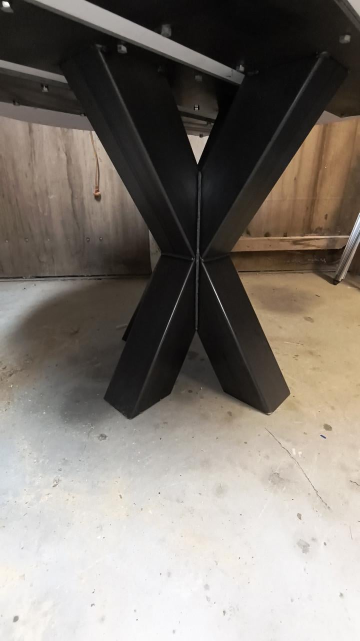 Ronde tafel van Originele Wagonplanken (ø130 cm)
