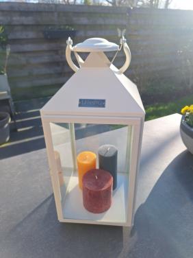 Wit metaal windlicht