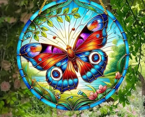Vlinder ( nieuw + kleur doorschijnend ) , decoratie