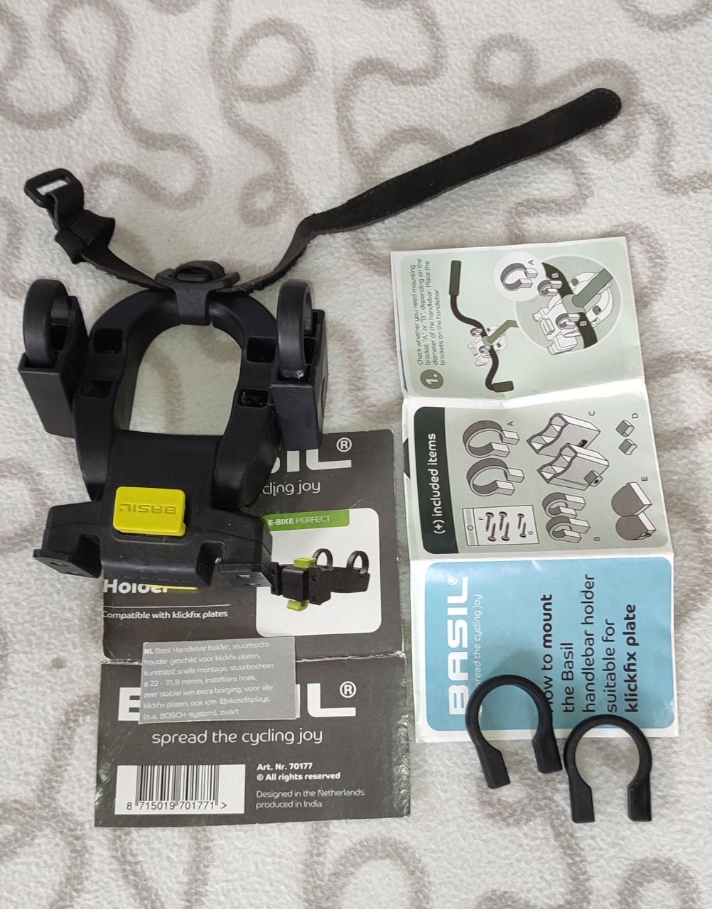 Basil KlickFix stuurhouder, zgan - €5