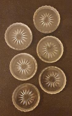 6 nostalgische vintage glazen onderzetters