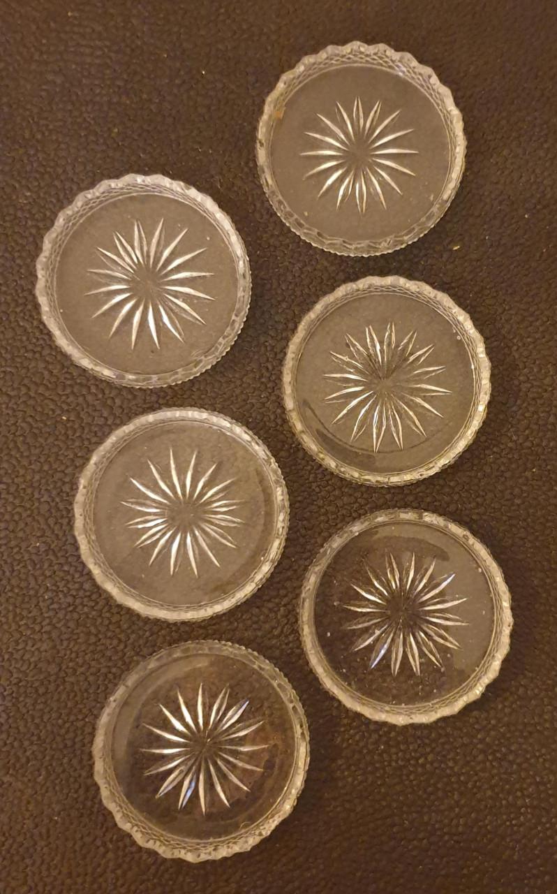 6 nostalgische vintage glazen onderzetters