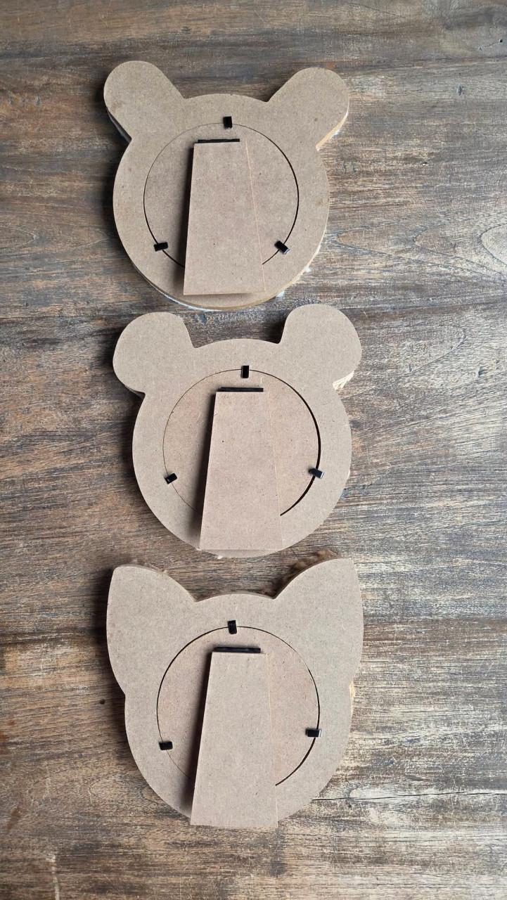 🎈3 Schattige met Teddy stof beklede fotolijstjes