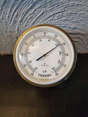 Vintage Junghans CF Thermo Binnenthermometer Messing