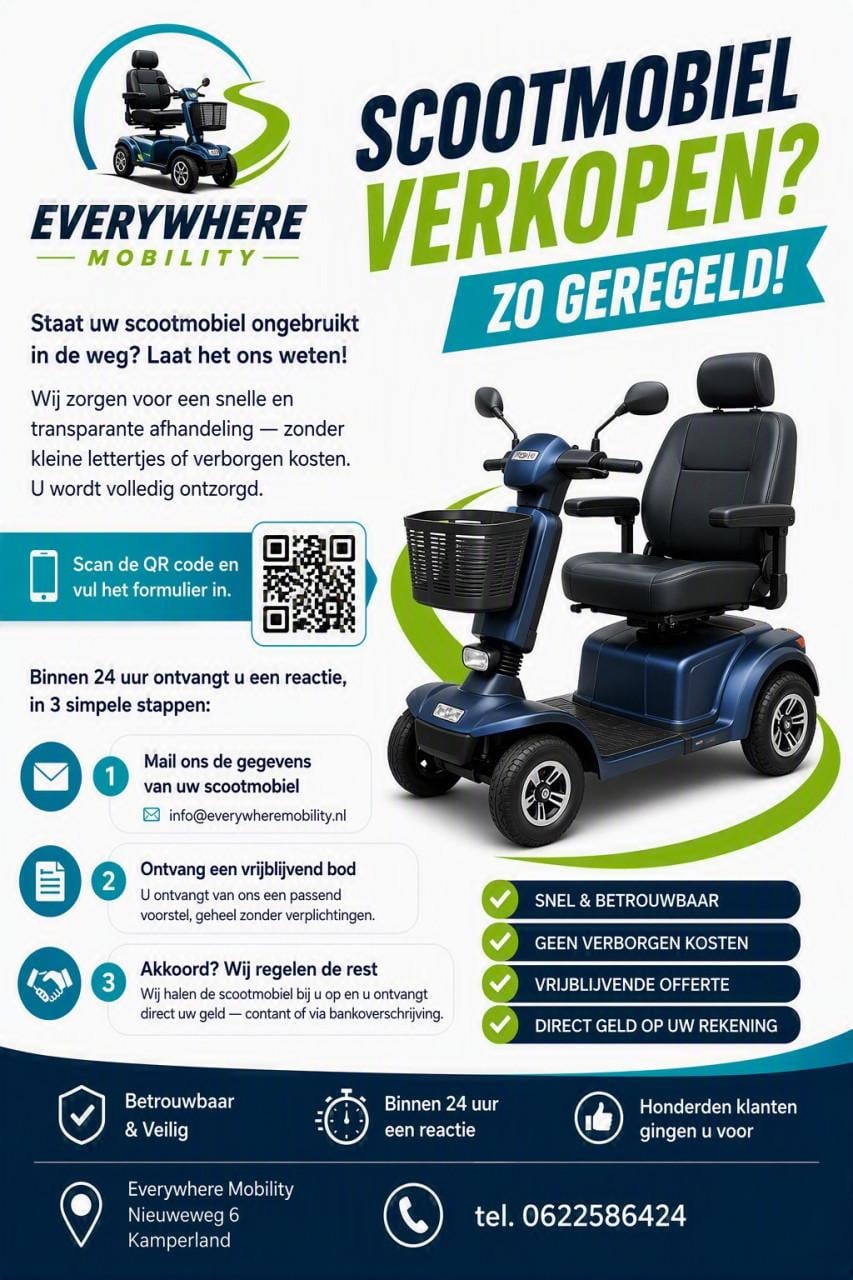 Scootmobiel verkopen? Zo geregeld!