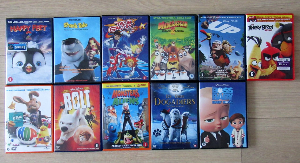 11 kinder DVD's  10 euro