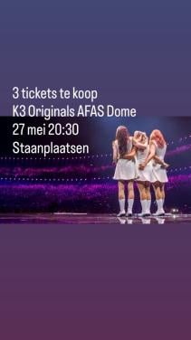 Tickets K3. 27 mei.