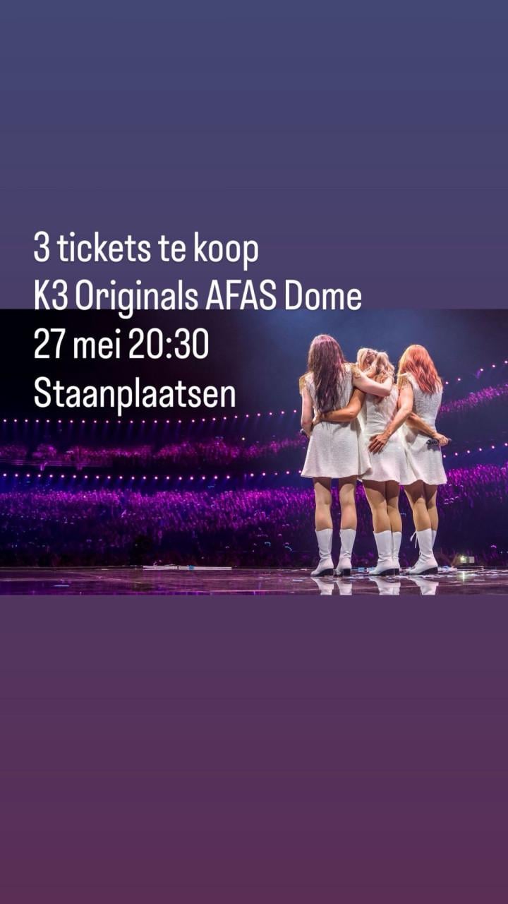 Tickets K3. 27 mei.