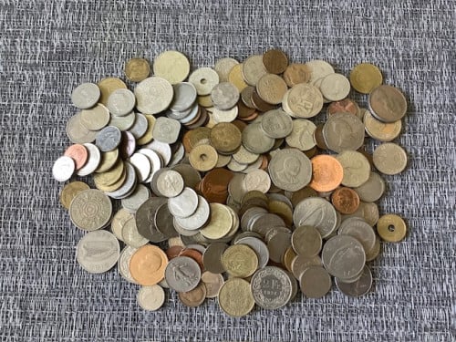 Partij wereldmunten, 1000 gram ongesorteerd.