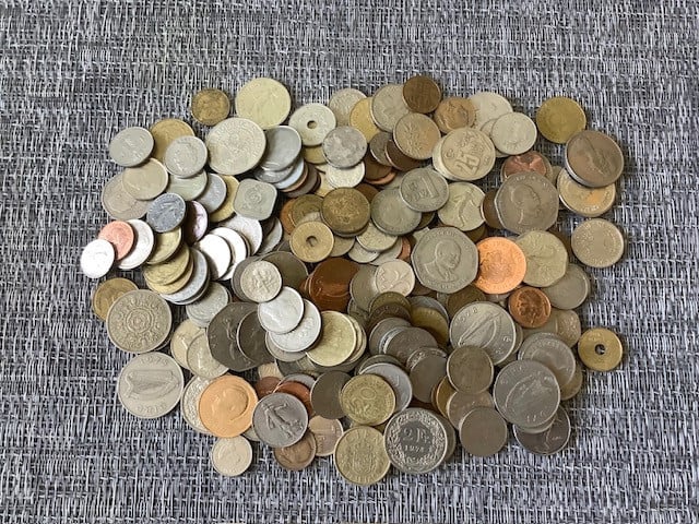 Partij wereldmunten, 1000 gram ongesorteerd.