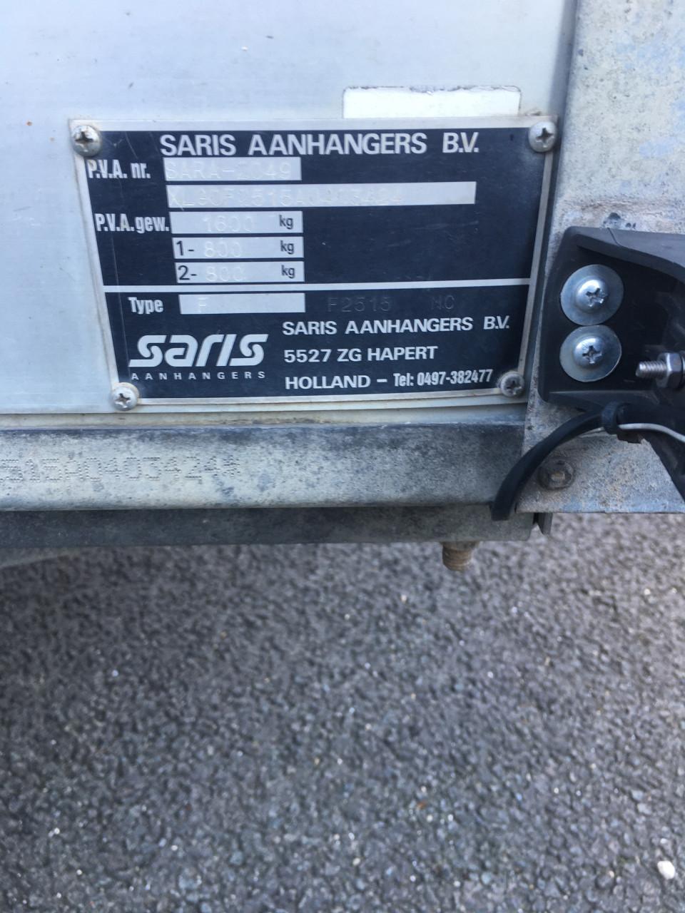 Aanhangwagen Saris 2000 kg.