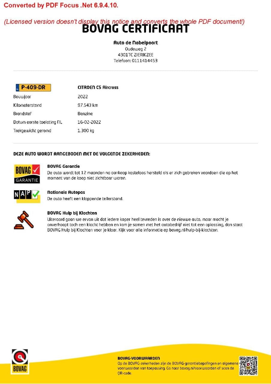 Citroen C5 Aircross business 1.2 pt-130pk s&s automaat (t8)| parkeerhulp me