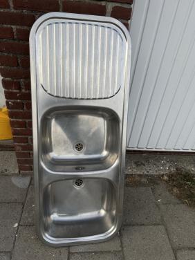 ZGAN. RVS Dubbele Spoelbak van zeer goed kwaliteit