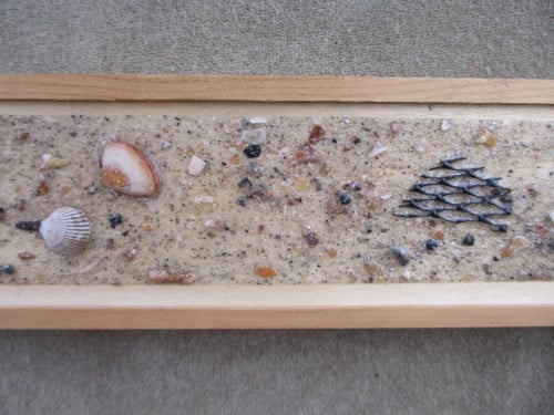 Mikado spel in houten schuifdoosjes met stranddecoratie, 4 stuks