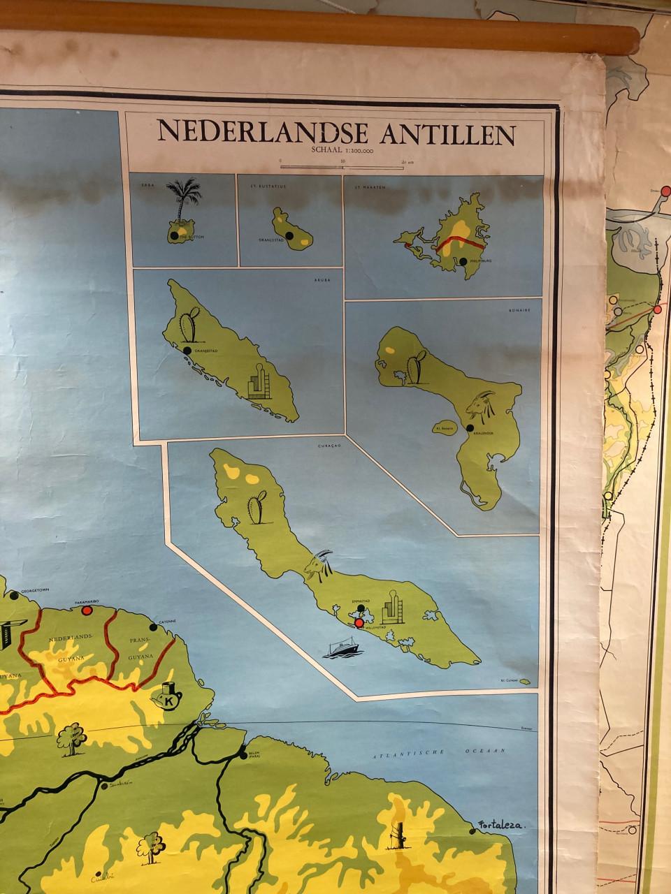 Schoolkaart Zuifamerika / Antillen