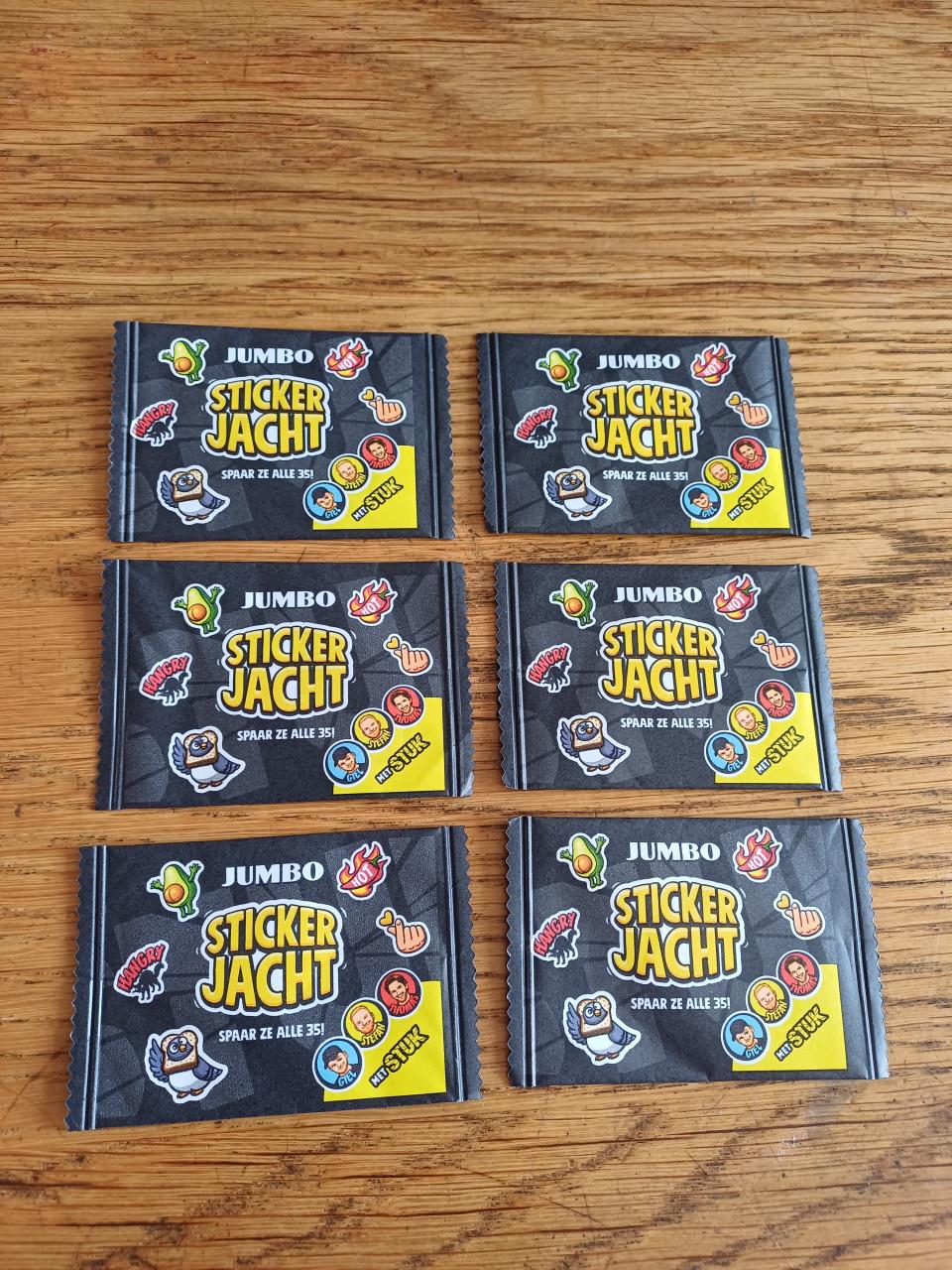 6 Jumbo jachtstickers
