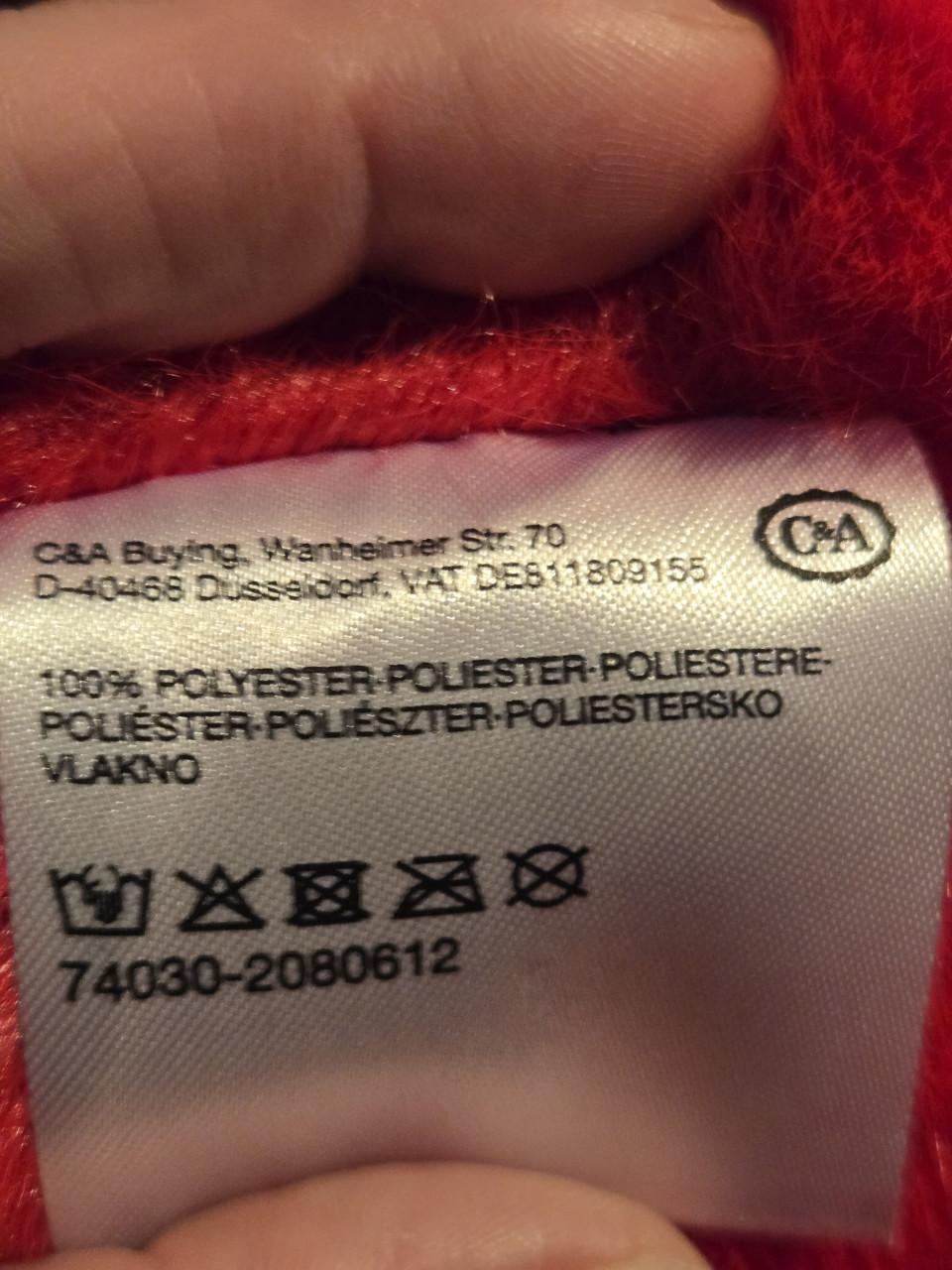 Rode oneindigheidssjaal van imitatiebont, Polyester, C&A