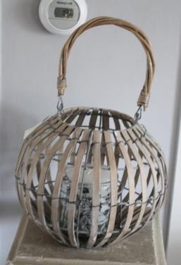 Nieuw rieten theelicht houder