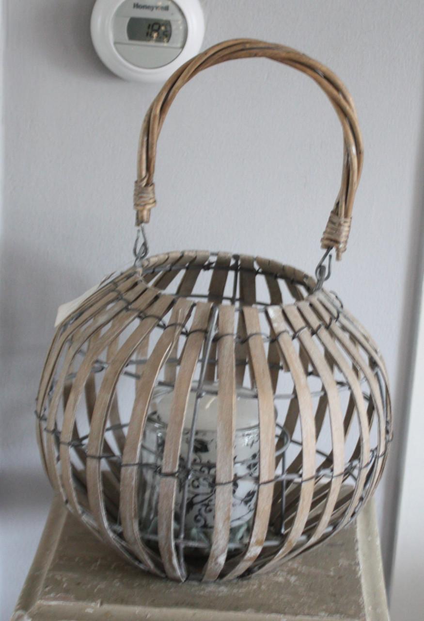 Nieuw rieten theelicht houder