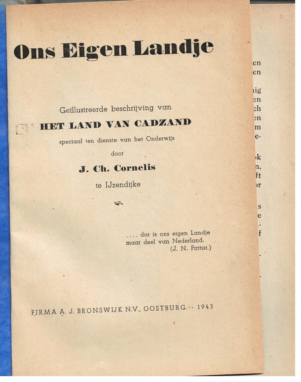 Ons eigen Landje. Het land van Cadzand, 1943