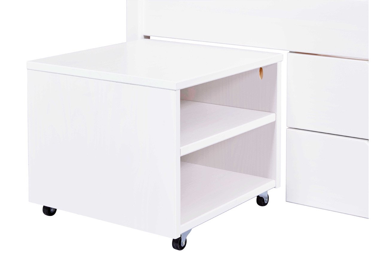 Tweepersoons massief grenen bed in Wit. 140, 160 of 180