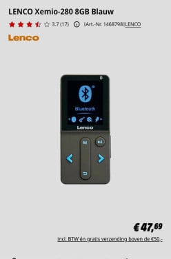 Mp3 speler 8 gb
