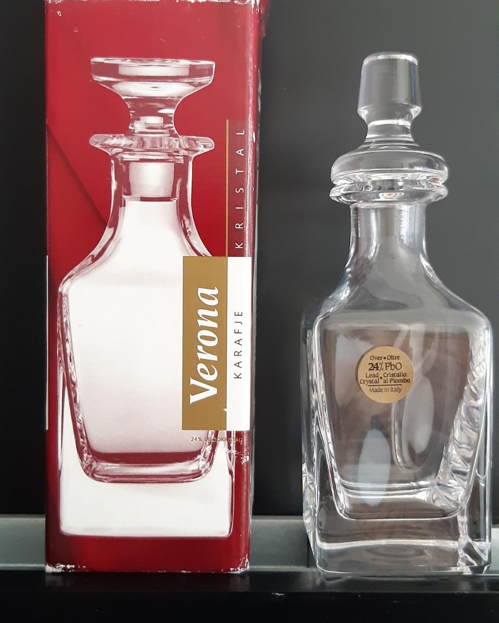 Kristallen karafjes met stop, model Riva en Verona
