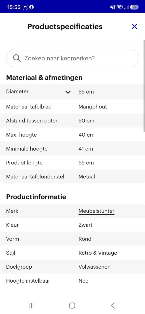 Bijzettafels mangohout