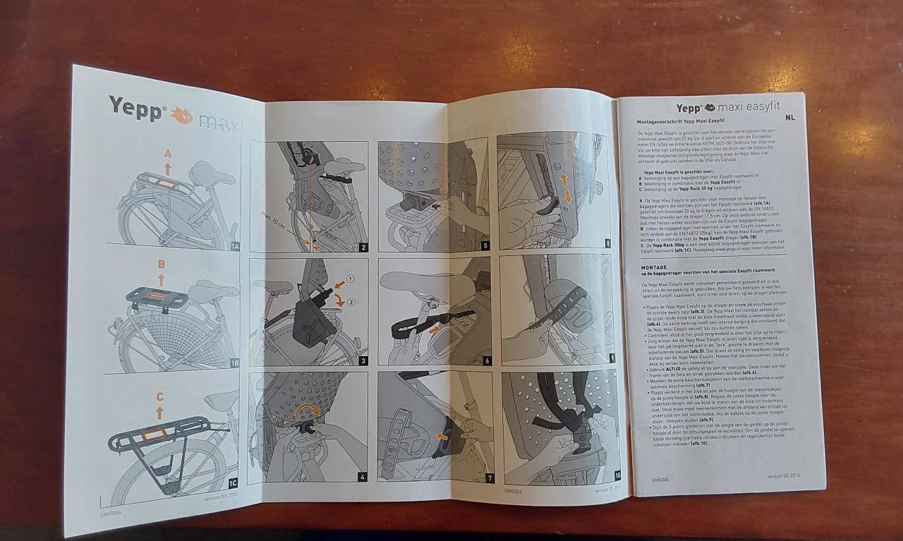 Thule Yepp Maxi Easyfit fietsstoeltje voor een max gewicht van 22 kg.