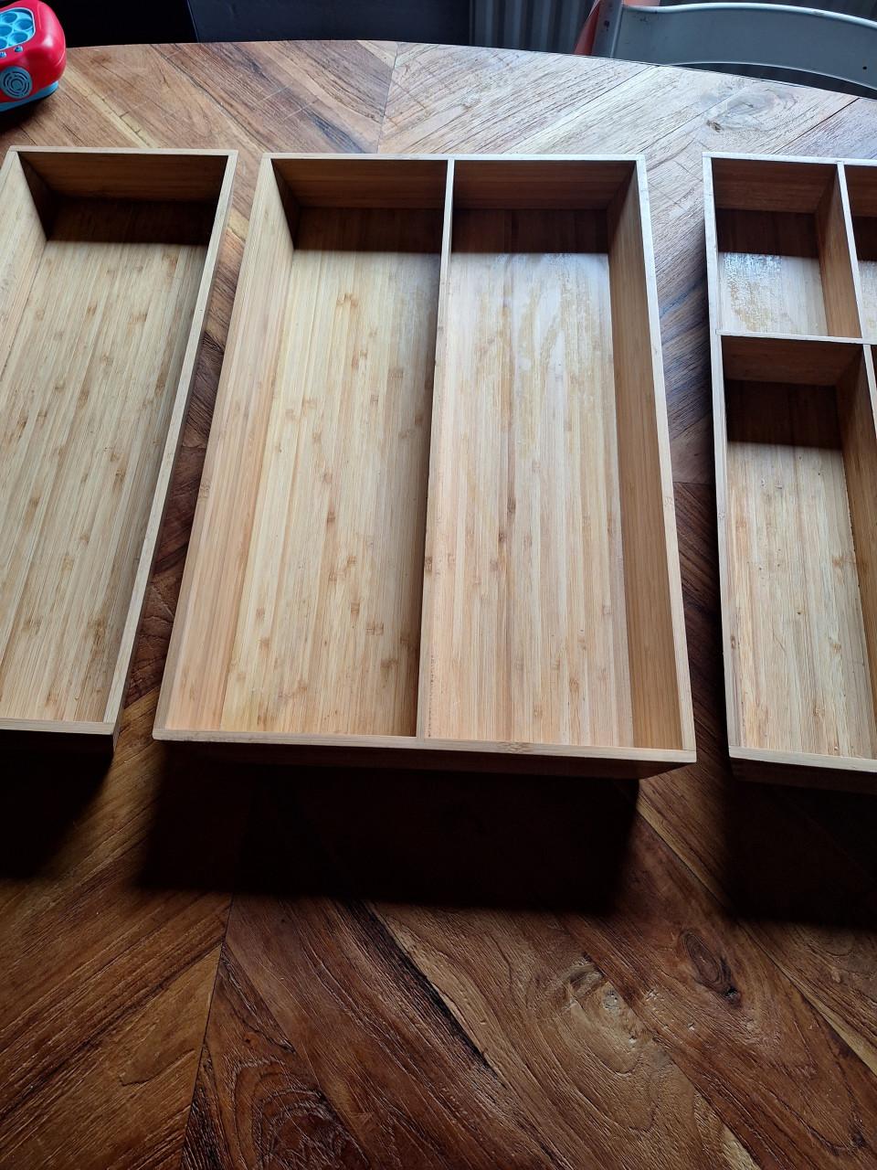6 bestek/lade vakken Bamboe/Ikea