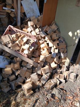 Houtblokken van pallets
