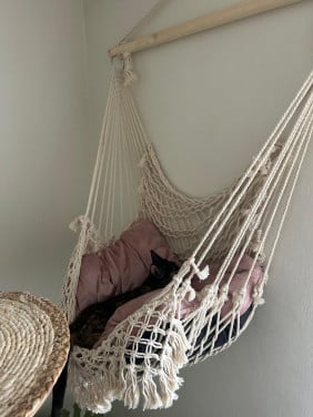 Macrame hangstoel