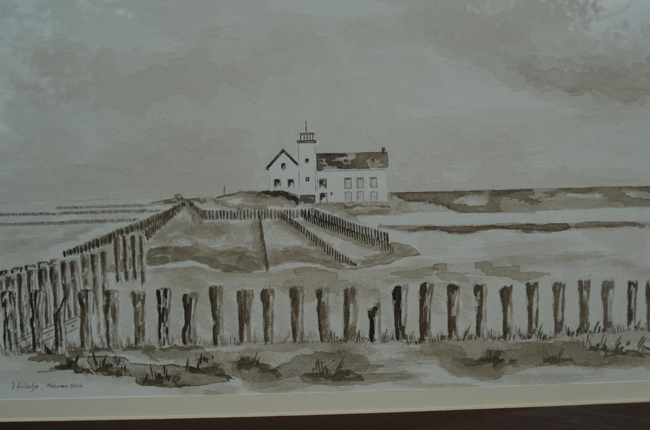 Prachtige aquarel Jaap Boekhout (1932 - 2022) Breskens