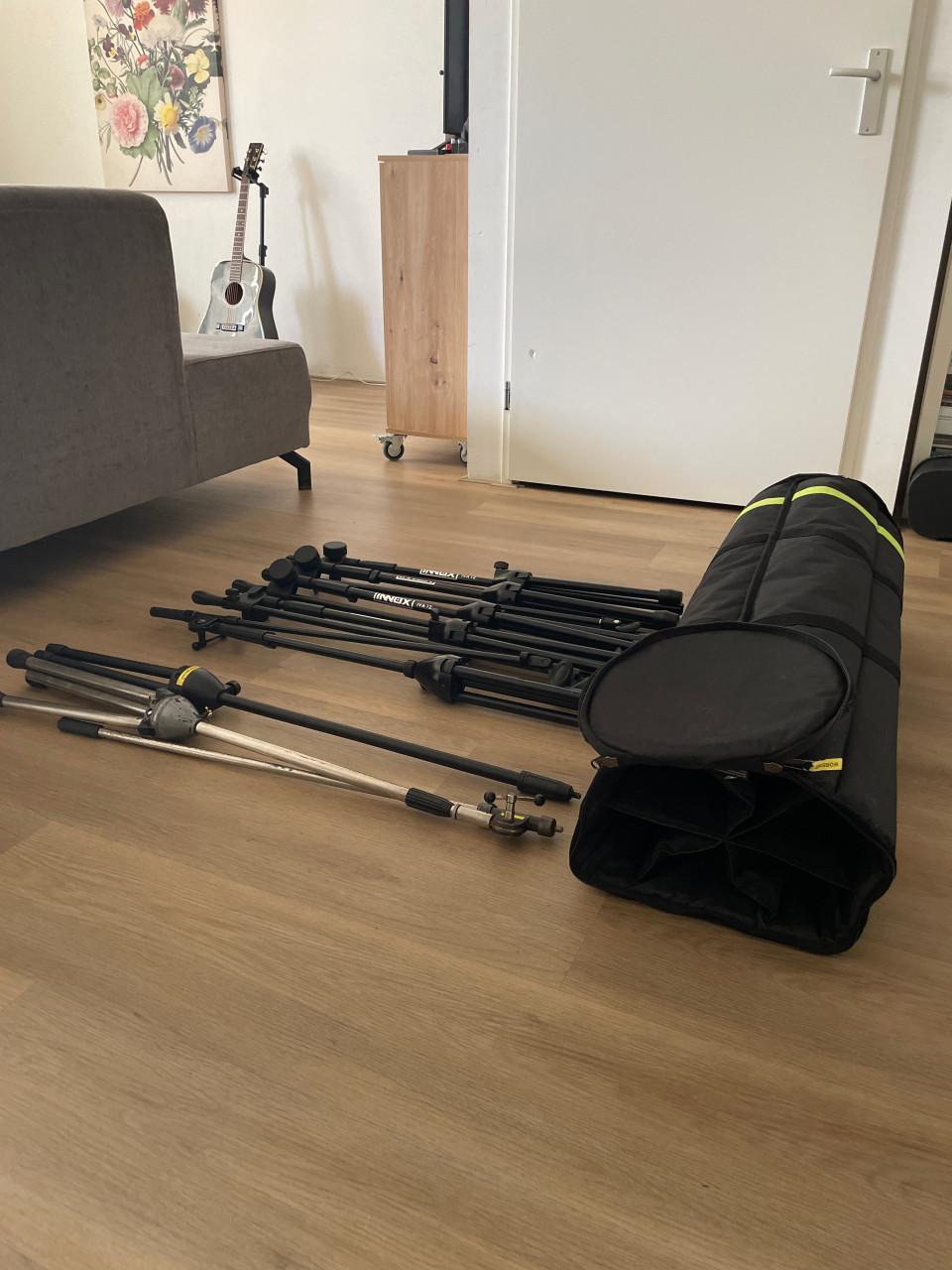 Complete set: 5x Innox microfoonstatief + Gravity tas