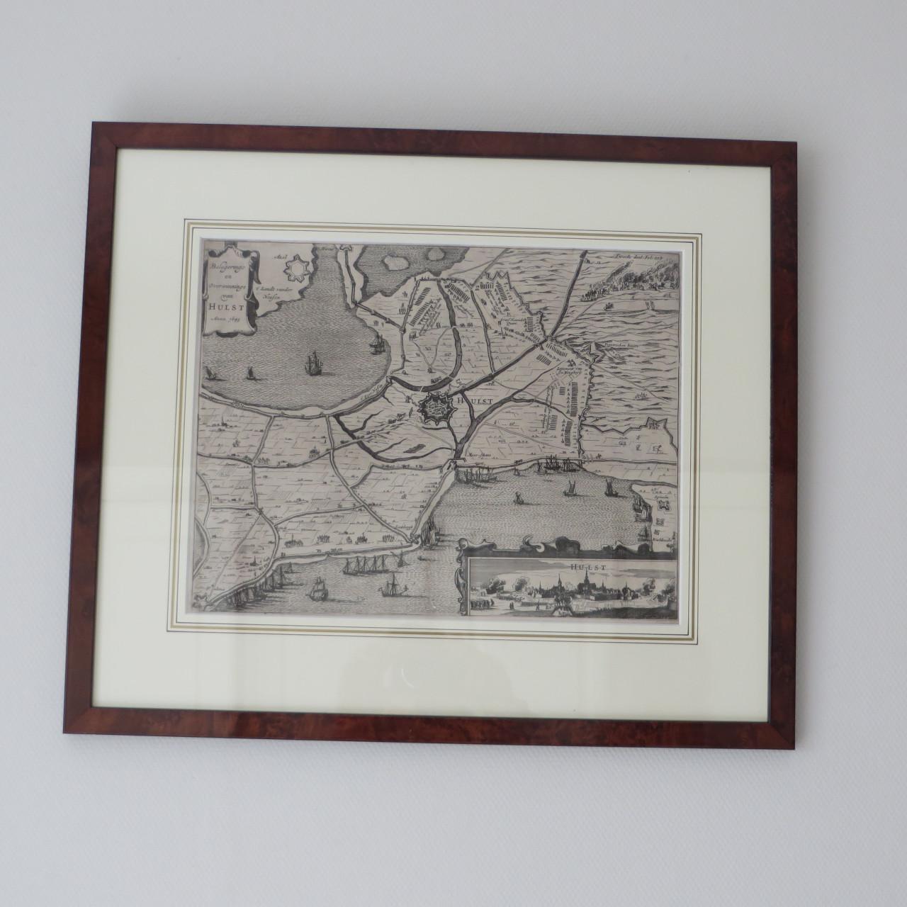 Originele landkaart van het beleg en verovering van Hulst 1645