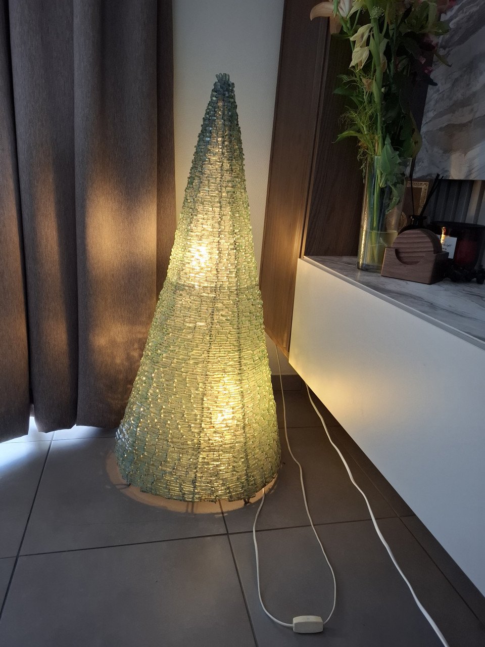 Vintage piramide  groote zware lamp